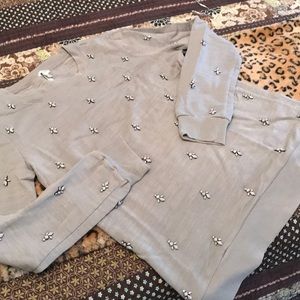 J Crew beaded French terry sweatshirt size M